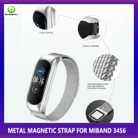 BassPal สายเหล็กสแตนเลสสตีล Milanese สำหรับสาย Xiaomi Mi 3 4สายรัด Jam Tangan MAGNET สำหรับสาย Xiaomi Mi 7 6 5สายข้อมือโลหะสำหรับ MiBand 3 MiBand 4สายรัดข้อมือ