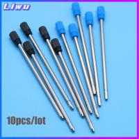 LIWU 10 pcs/lot 0.5mm โรงเรียน อุปกรณ์เครื่องเขียน ลายเซ็น ปากกาลูกลื่นแบบเติม แกนกลางปลายปากกา หมึกสีน้ำเงิน/ดำ โลหะ