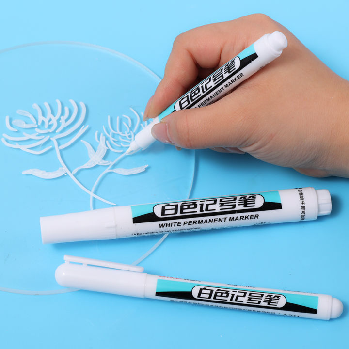 3Pcs Oily White Marker Pen Graffiti Pens Waterproof Permanent Gel