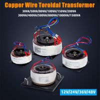 100% Copper Wire Ring Transformer 12V 24V 36V 48V Output Single Phase Toroidal Transformer for LED Audio Amplifier Power Supply Electrical Circuitry P