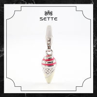 [SETTE] Ice Cream Cone Charm For Pendant/Bracelet Silver 925 Rhodium Plated With Enamel  - BTS2393 [เซตเต้] จี้ชาร์มรูปไอศกรีม ลงยาสี ตัวเรือนเงิน 925 ชุบโรเดียม