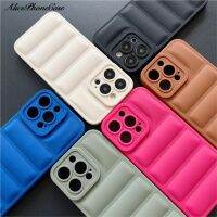 Floveyoo เสื้อขนเป็ดผิวสัมผัสนุ่มเคสโทรศัพท์เหมาะสำหรับ iPhone 14 13 12 11 Pro Max XS X XR 8 7 Plus SE2ซิลิโคนป้องกันการตก