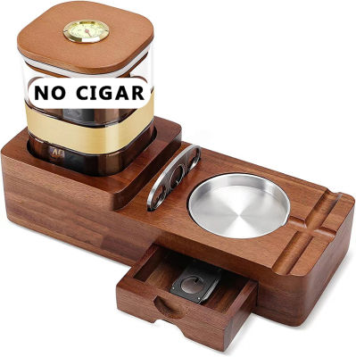 10 Sticks Ciger Humidor Ashtray Moisture-proof Canister Can Hold Siga Cutter Windproof Lighter