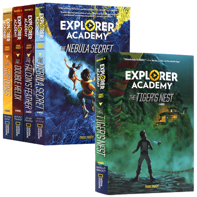 Adventure Academy Series 5 original English novels Explorer academy childrens bridge chapter novel book youth Adventure theme English extracurricular reading color illustrations published by National Geographic