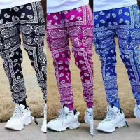 European And American Tide Spring And Autumn 3D Personality Printing Cashew Flower High Street Training Casual Mens Pants