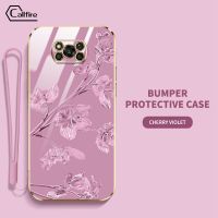 Callfire เคสโทรศัพท์ดีไซน์ดอกชงโคสำหรับ Xiaomi POCO X3 Pro POCO X3 NFC นุ่มป้องกันการตกและการชนกันเคสซิลิโคนนิ่มพร้อมฟรีสายคล้อง