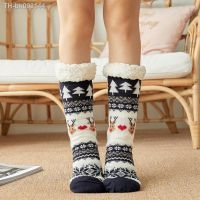 ♚☋✱ Christmas Warm Socks Plus Cotton Thicken Women Winter Socks Cute Cartoon Elk Home Sleep Floor Socks Girl Funny Xmas Gift New