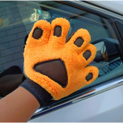ถุงมือสองหน้าสำหรับดูแลรายละเอียดอัตโนมัติถุงมือทำความสะอาดรถหนาถุงมือ Chenille ไมโครไฟเบอร์ล้างรถห้านิ้ว