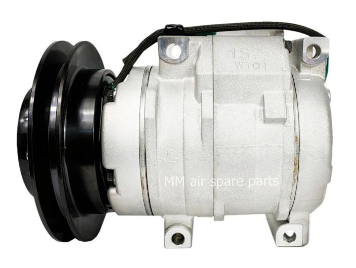 คอมแอร์-ใหม่ยกลูก-compressor-isuzu-deca-1a-l-10s15c-คอมแอร์-อีซูซุ-เดก้า-10s15c-มูเล่1ร่อง-a-ออกซ้าย-24v-ครบชุดพร้อมมูเล่-คอยครัช