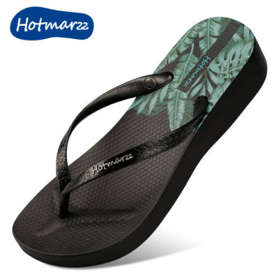Hotmarzz Casual Comfort ในร่มลื่นสีดำรองเท้าส้นสูง Flip-Flops Beach รองเท้าแตะกันน้ำรองเท้าแตะ HM7058