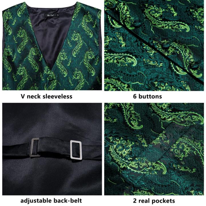 hi-tie-luxury-silk-mens-suit-vests-green-floral-4pc-jacquard-waistcoat-men-vest-tie-hanky-cufflinks-set-for-dress-wedding-gift