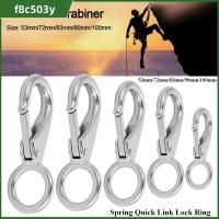 F8C503Y สปริงหัวเข็มขัด อุปกรณ์ปีนเขากลางแจ้ง ชุดเดินทางท่องเที่ยว Carabiner แหวนล็อค ตะขอความปลอดภัย ตะขอสปริงยึด