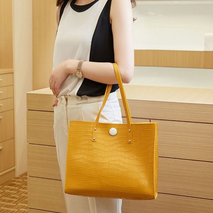 Crocodile Pattern PU Leather Shoulder Bag Female Fashion Underarm