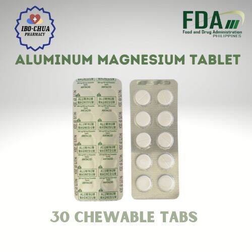 Aluminum Magnesium 200mg/100mg (ANTACID) 30 chewable tablets Lazada PH