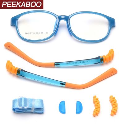 [HOT 2023] Peekaboo ซิลิโคนสีชมพูแว่นตาเด็ก Optical Square Blue Light Blocking หญิง Optical กรอบแก้วสำหรับของขวัญเด็กสำหรับ Boy