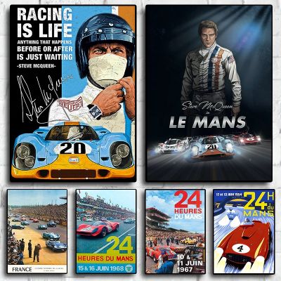 24 Hours Of Le Mans Michael Delaney Racing Car Movie Quality Canvas Painting Poster Room Living Sofa Wall Art Home Decor Picture