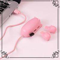 GXQTTR 3พอร์ต ฮับ USB รูปหมูสีชมพู 2.0ยูเอสบี การ์ตูนลายการ์ตูน อะแดปเตอร์ขยาย ภายนอกภายนอกอาคาร ตัวแยก USB รูปหมู ออฟฟิศสำหรับทำงาน