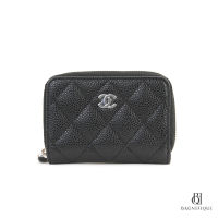 NEW CHANEL ZIPPY COIN SHORT BLACK CAVIAR SHW