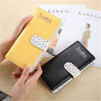 ZZOOI Women Wallet Long Polka Dot Two-fold Buckle Zipper Female Cute Colourful Coin Purse Card Holder Clutch Bag Money Clip