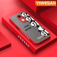 YIWESAN เคสสำหรับ Xiaomi Redmi โน๊ต3 Note 3 Pro Note 2เคสมีน้ำค้างแข็งโปร่งใสแพนด้าน่ารักลายขอบสี่เหลี่ยมด้านข้างแข็งปลอกซิลิโคนกล้องกันกระแทกเคสนิ่ม