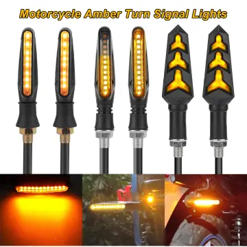 Motorcycle Mini LED Turn Signal Lights Amber Flowing directional