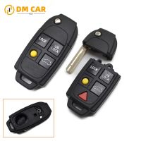 DMKEY flip car key case replacement for Volvo S60 S80 V70 XC70 XC90 remote key shell balnk cover 4/5buttons