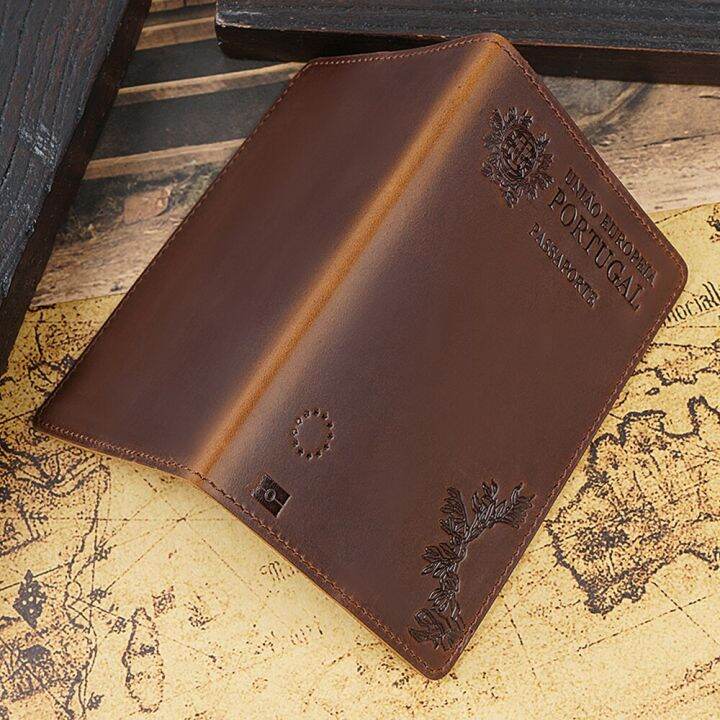 หนังสือเดินทางโปรตุเกสสำหรับทุกเพศหนังแท้100-sampul-kartu-ใส่บัตรเครดิตหนังสือเดินทางโปรตุเกส