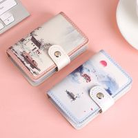 【CC】ↂ◐  Anti Thief ID Cards Holders Scenery Business Shield Card Holder Organizer Coin Wallets Bank Credit Bus Cover