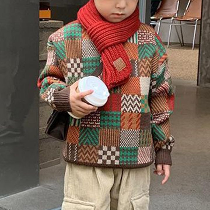 autumn-winter-y2k-patchwork-thick-girls-sweater-long-sleeve-chic-boys-knitting-tops-cute-kids-pullover-kawaii-childrens-clothes