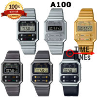 CASIO ของแท้ รุ่น A100 นาฬิกา คลาสสิค Classic Vintage วิทเทจ สายสแตนเลส พร้อมกล่องและรับประกัน 1 ปี A100WE-1A A100WEG-9A A100WEGG-1A A100WEPC-1A A100WE-7B A100WEL-1A A100WEGG-1A2