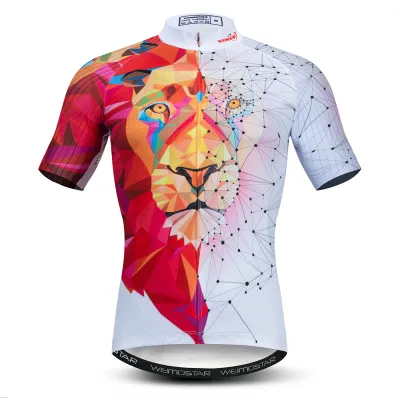 2021 Men Cycling Jersey Short Sleeve Top Bicycle Motocross 3D Lion MTB Shirt Road Bike Team Summer Maillot Ciclismo Hombre