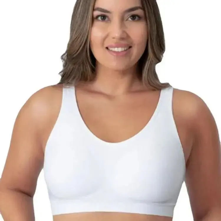 Pihu-1Yoga s Hot Large Size Silk Vest Wireless Underwear Women's Big Chest  Seamless Crop Top Bh lette Big Size Push Up 4XL Md48-58