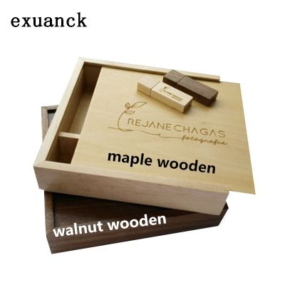 exuanck Custom Unique Album Maple/walnut Wood Box USB 3.0 Memory Pendrive Photography Wedding Studio LOGO Gift ( 170x170x35 mm)