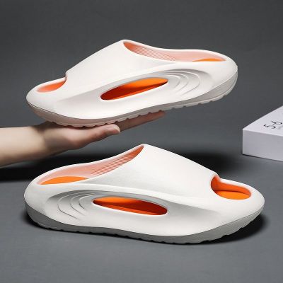 Internet celebrity ins slippers mens outerwear anti-slip anti-odor super soft sandals home flip flops