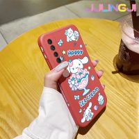 Jlingji เคสสำหรับ Huawei Y7A P Smart 2021เคสเคสมือถือนิ่มลายไอศกรีมมีความสุขเคสด้านขอบสี่เหลี่ยมเนื้อซิลิโคนเคสนิ่มเคสป้องกันการกระแทก