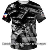 2023 NewSWAT 2 TACTICAL MAN เสื้อ Full Sublimation 3D พิมพ์เสื้อยืดฤดูร้อนแขนสั้น Tee