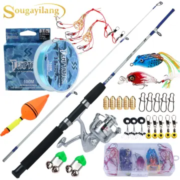 Sougayilang Fishing Rod Set with 1.8-2.4m Portable Carbon Spinning Rod and  14BB Spinning Fishing Reel and Fishing Carrier Bag Accessories