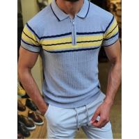 Mens Znitted Sweater Polo Shirt Spring Summer Slim Fashion clothes Hit Color Casual Striped Short Sleeve Polo Shirt For Men Top