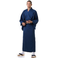 ชุดยูกาตะ ยูกาตะชาย ชุดกิโมโนชาย ชุดกิโมโนญี่ปุ่น ชุดยูกาตะผู้ชายญี่ปุ่น (สีน้ำเงิน) Men Japanese Yukata Kimono Blue