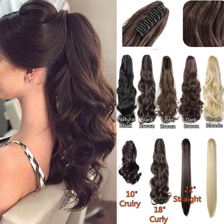 Fashion Fake Hair Wigs Long Curly Hair Straight Clamp Hair Wig Claw Clip Ponytail Extensions Wigs for Women Fashion Fake Hair Wigs Long Curly Hair Straight Clamp Hair Wig Claw Clip Ponytail Extensions Wigs for Women