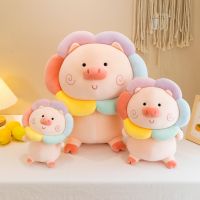 Cross-border new rainbow pig pillow doll plush toy lazy sleeping girl birthday gift toys