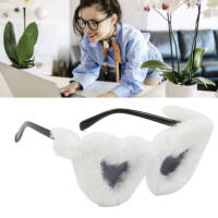 Plush Fuzzy Glasses Heart Shaped Cute Soft Fashionable Fur Sunglasses for Women Girls