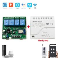 Tuya Alexa Switch Smart Life App Wireless Switch 10A Relay 1CH 2CH 4CH 12V 24V 220V Smart Sanguage Alice Sontrol RF Receiver