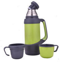 Hot sales larger capacity 1200ml vacuum cup Stainless steel304 thermos flask bottle with handgrip and two covers cap cup