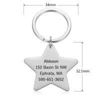 Mini-World Customized Star Pendant Carved Pet Cats Name ID Tags Stainless Steel Pet Supplies Collar Put Lost Accessories