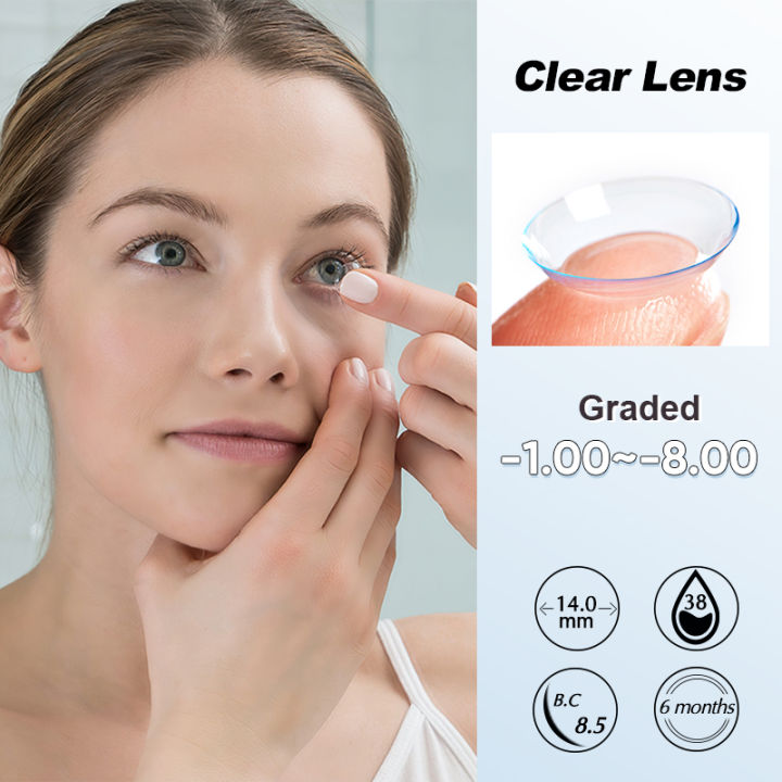 【COD& 24Hours Shipping】1Pair=2Pcs Graded Contact Lenses (-1.00~-8.00 ...