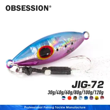 OBSESSION 30g 40g 60g 80g Micro Slow Sink Metal Jigging Fishing Lure  Dubstep With Wing Skin Tuna Bass Spoon Jig Sea Boat Lure