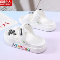 【July】 Antarctic people beach sandals womens outerwear summer seaside ins soft bottom non-slip work new fashion and slippers