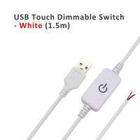 ที่หรี่ไฟ LED DC 5V สาย USB 1.5ม. พร้อมสายต่อ3Pin 2pin หรี่แสงได้สวิทช์เซ็นเซอร์สัมผัสไฟ LED แบบเดี่ยว2สี CCT