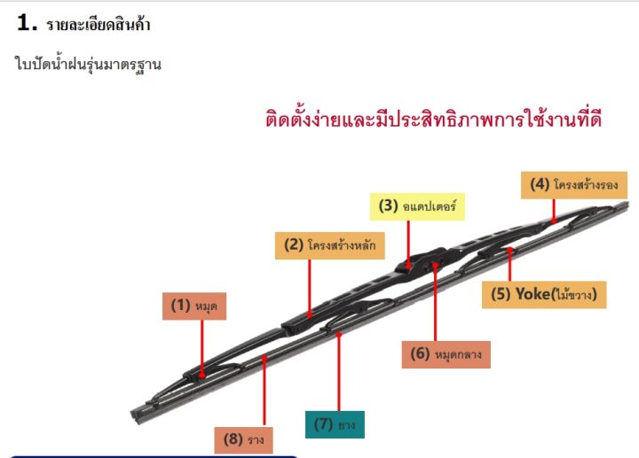 aisin-แท้-100-ใบปัดน้ำฝนความยาว-24-นิ้ว-600mm-รหัสอะไหล่-awbsh-624